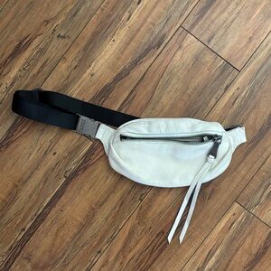 Stylish Cream Leather Belt Bag